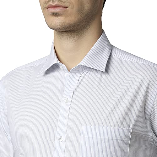 Image of Park Avenue Men's Pure Cotton Stripe Pattern Slim Fit Semi Cutaway Collar Full Sleeve Formal Shirt