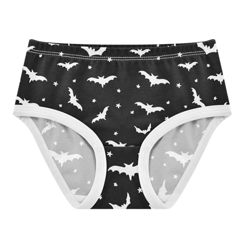 Girls Underwear Soft Cotton Halloween Bat Star Kids Panties in Sizes 2/3t, 4t, 5t, 6 and 8
