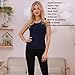 Breathffy 3 Pcs Women Thermal Tank Top - Loose Fit Plus Size Thick Warm Sleeveless Warm Fleece Lined Camis Underwear Top Base Layer (Black,White,Blue,Large)