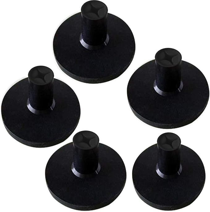 Rubber Golf Tees 1.5 2.0 Height Options with Cross Design 5 Pack for Golf Practice Mat White Black Durable Tees for Driving Range Tee Holder Set All-Weather Design for Hitting Mats (Black 2.0)