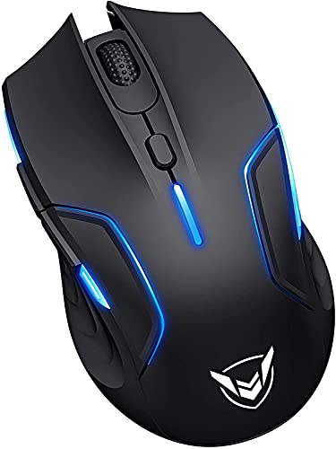 Mouse da gioco senza fili, con retroilluminazione RGB personalizzabile con 6 pulsanti programmabili, autonomia di 220 ore, frequenza di interrogazione di 1 ms, regolabile fino a 10.000 DPI