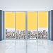 Made to Order 100% Blackout Yellow Window Roller Shades Blinds, Easy Installation for Home and Office