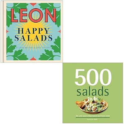 Leon Happy Salads By Jane Baxter, John Vincent & 500 Salads By Susannah Blake 2 Books Collection Set