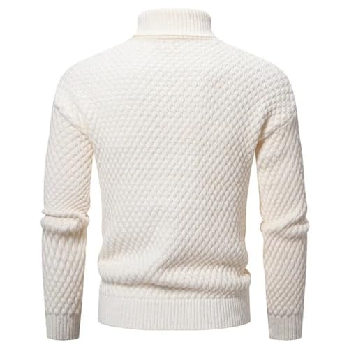 Men's Pullover Sweaters Long Sleeve Slim Fit Warm Casual High Collar Solid Knitted Sweater2