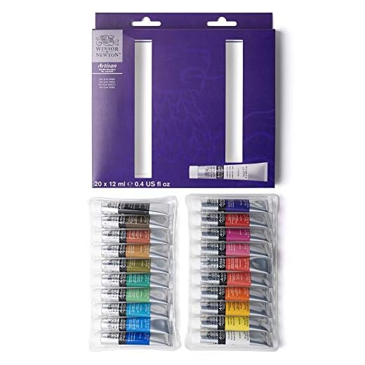 Winsor & Newton Artisan - Set de Óleo al Agua Mezclable de 20 Tubos de 12ml, Colores Surtidos para Iniciación a la Pintura