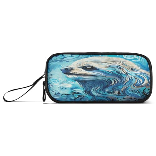 Bradipo Acquerello Astuccio per Matite per Penne Studenti per Scuola Ragazze Della fantasia blu