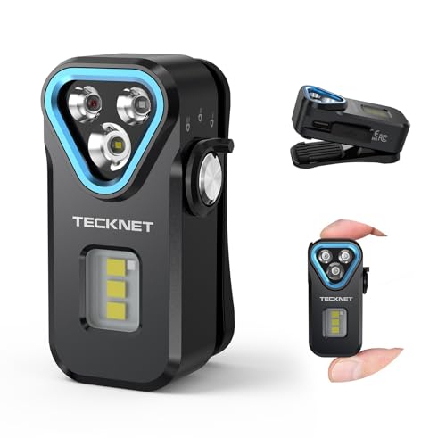 TECKNET EDC Flashlight Clip-on Light Rechargeable Mini Pocket Flashlight