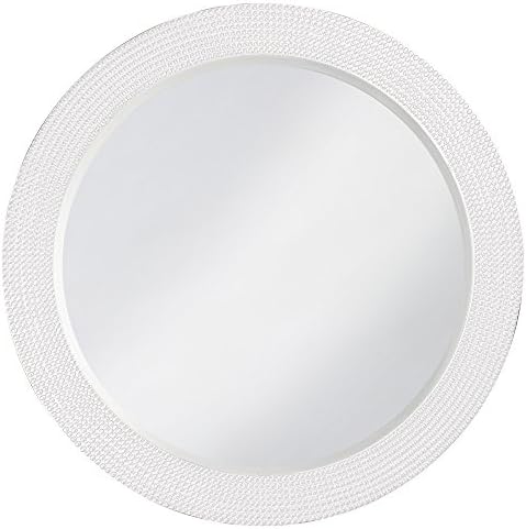 Howard Elliott Lancelot Round Mirror for Wall, Bevelled Edge Hanging Resin Framed Wall Mounted Vanity Mirrors for Home, Living Room, Bathroom, Bedroom, or Hallway, 42 Inch,