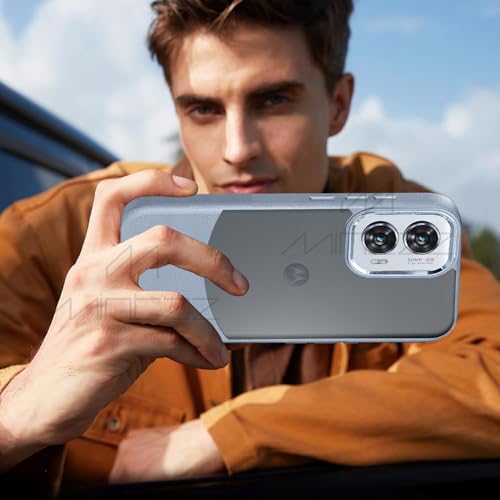 Image of MINTZZ Moto Edge 50 Fusion Back Cover, Leather Design, Protective Cover with Camera Lens Protection, Premium Grip & Slim Fit Durable, Edge 50 Fusion Case (Gray, Moto Edge 50 Fusion)
