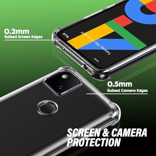 Coque Google Pixel 4A 4G antichoc silicone TPU transparent avec film de protection écran - 2
