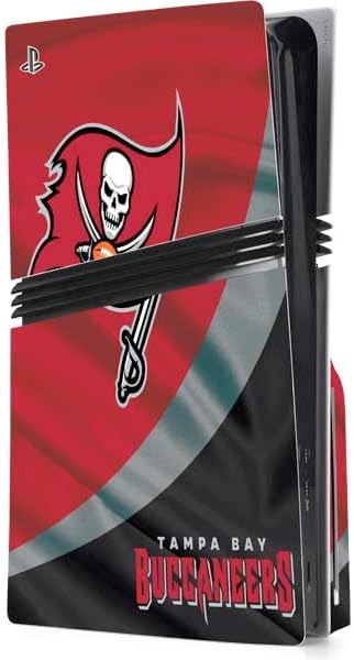 Skinit Decal Gaming Skin Compatible with PS5 Pro Disk Console - Officially Licensed NFL Tampa Bay Buccaneers Large Logo Design