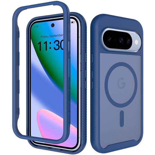 Coque robuste Google Pixel 10 Pro anti-choc et magnétique compatible MagSafe bleu