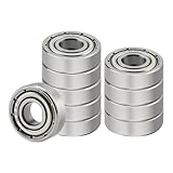 CLAHJQX 10 Pcs 695ZZ Ball Bearings - 5mm x 13mm x 4 mm, Low Noise Double Shielded Carbon Steel Deep Groove Bearings Set for for Micro Motors & Industrial Equipment