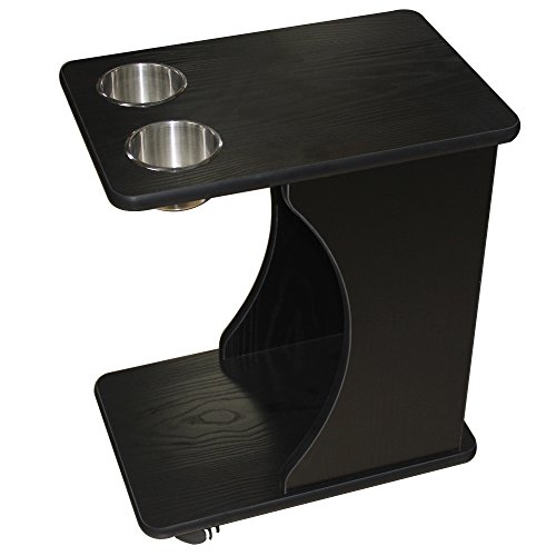 AGS American Gaming Supply Wooden Poker Side Game Table for Food and Drinks