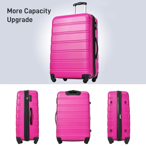 Hardshell Luggage Sets 24inches + Bag Spinner Suitcase with TSA Lock Lightweight(Pink)3