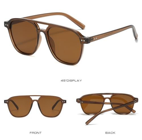 Retro Square Aviator Sunglasses Women Men 70s Vintage Trendy Plastic Frame Square Aviators Shades4