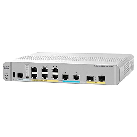 Cisco Catalyst 3560CX-8XPD-S Network Switch, 6 Gigabit Ethernet and 2 Multi-GbE Ports, 8 PoE+ Outputs, 240W PoE Budget, 2 10G SFP+ Uplinks, Enhanced Limited (WS-C3560CX-8XPD-S)