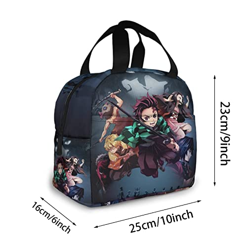 Jiwei Insulated Lunch Bag Large Lunch Box Anime Tote Bag For Women Men Work Picnic Beach #TOP1