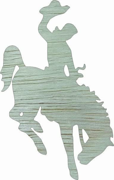 Wooden Cowboy 10" on Horse Craft Cutout, Unfinished Wood Blank