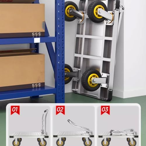 Carretilla plegable de plataforma para carga doméstica miniatura 6