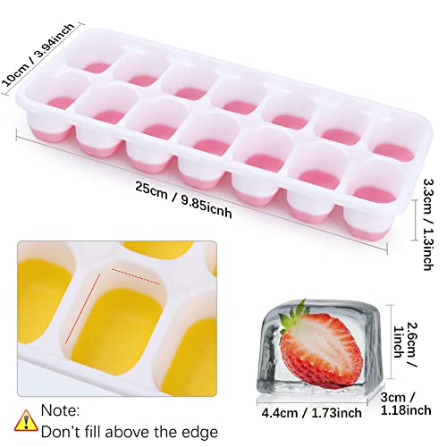 4 Pack Ice Cube Trays with Lids, BPA Free Silicone Ice Cube Moulds LFGB Certified, Stackable Ice Cube Mold for Baby Food, Chilling Whiskey and Drink, Flexible & Easy-Release - Image 6