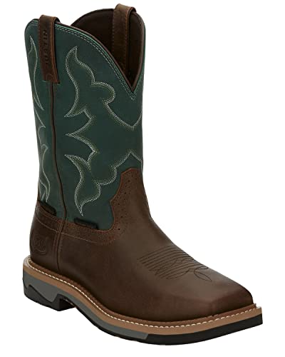 Justin Men's Boot Barn Carbide Waterproof Western Work Composite Toe Brown 7.5 D(M) US