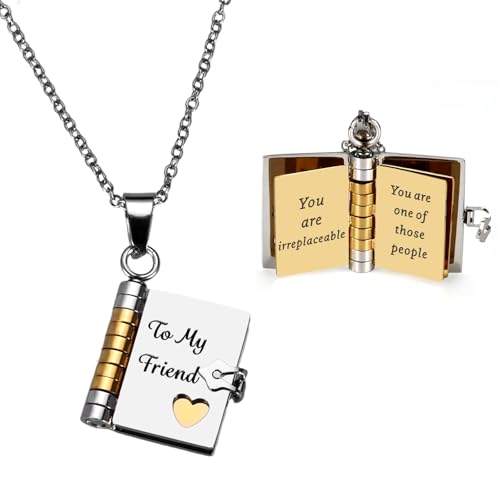 To My Friend Book Necklace – Friendship Gifts for Women...
