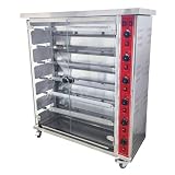 LGXEnzhuo 220V 6-Roll Electric Chicken Rotisserie Machine 12.3KW 50-300°C