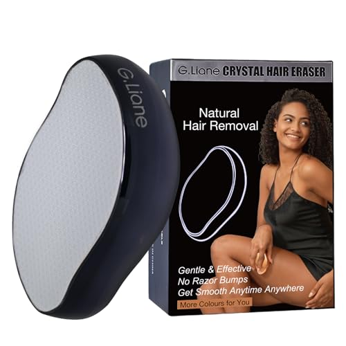 G.Liane Crystal Hair Eraser,Upgraded Painless Crystal Hair Remover,Effective Nano Glass Hair Removal Device and Skin Exfoliation,Body Epilator for Women and Men(Black)