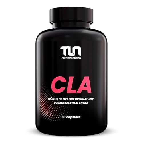 CLA 3000 MG | Action Ciblée sur la Cellulite et la Graisse Abdominale | Brûleur 100% Naturel | 80% d’Acide Linoléique Conjugué | 90 Capsules pour Homme et Femme | Burner Sans Caféine | TLN