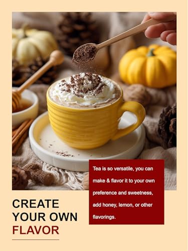 Image of TeeLux Pumpkin Spice Black Tea Bags, Mellow Black Tea with Cinnamon, Cloves, Ginger & Creamy Pumpkin Flavor, Warm & Aromatic, 100 Count