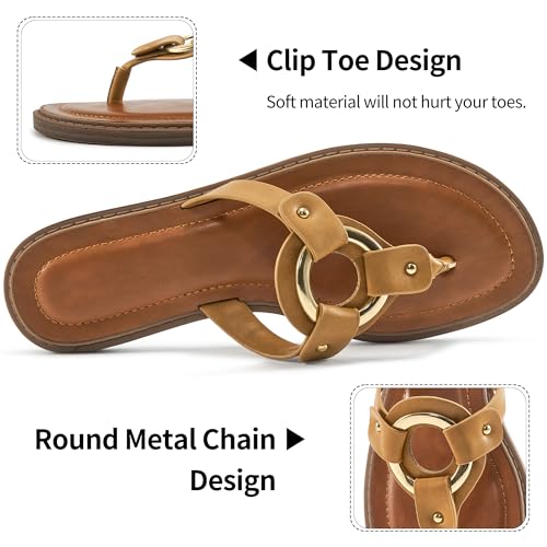 Ablanczoom Flats Sandals for Women Comfortable: Summer Beach Womens Flip Flops Dressy Vacation Slip On Thong Sandal Slides Shoes4