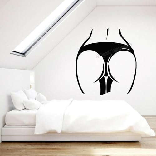 Vinyl Wall Decal Adult Bedroom Decor Ass Girl Erotic Wall Stickers Woman's Body Decals Removable Art Room Decor 42x38cm