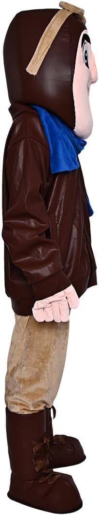 Brown Aviator People Mascot Costume Party School Spirit Sports Costumes & COOL FAN