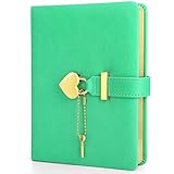 B6 Heart Shape Lock Notebook Diary, PU Leather Journal Diary Notebook with Lock and Key, B6 Notepad...