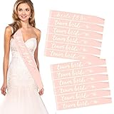 Konsait 12pcs Bachelorette Party Sashes, 11 Team Bride Sashes + 1 Bride to Be Sash, Rose Gold Bridal...