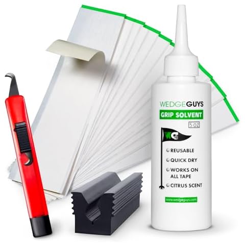 Wedge Guys Golf Grip Kits for Regripping Golf Clubs - Professional Quality - Options Include Hook Blade, 15 or 30 Grip Tape Strips, 5 or 8 oz Grip Solvent, Grip Tape Remover, Bench Vise & Rubber Clamp Cover