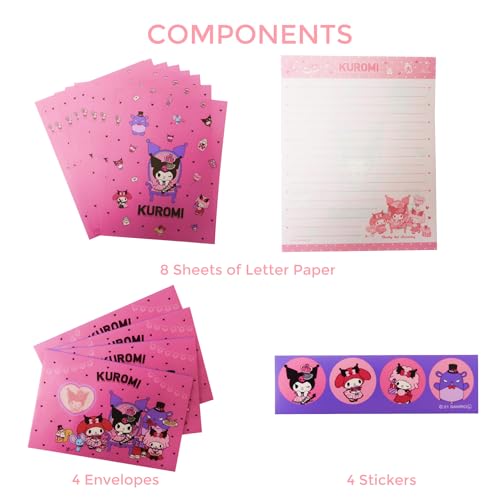 Image of Stationery Paper and Envelopes Letter Set - Writing Paper Stationery Set, Cute Stationery for Writing Paper Letters, Includes: 4 Envelopes, 8 Letter paper, & 4 Stickers (Kuormi-Bunny (no.57))