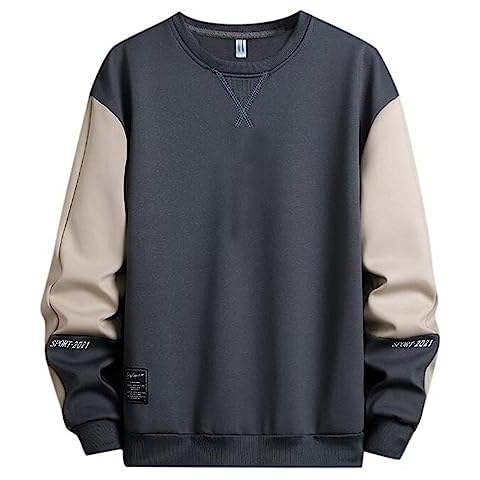Men's Long Sleeve Heavyweight Crew Neck Work Utility T-Shirt Straight-Fit Shirts Cover