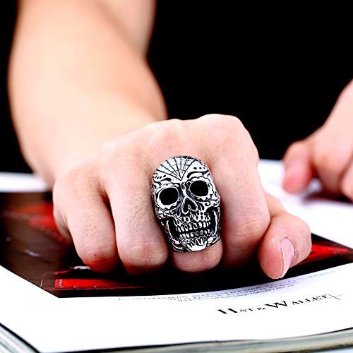 Image of Genuine Stainless Steel Ring Jewelry for Men Fashion Punk Biker Skull Rings