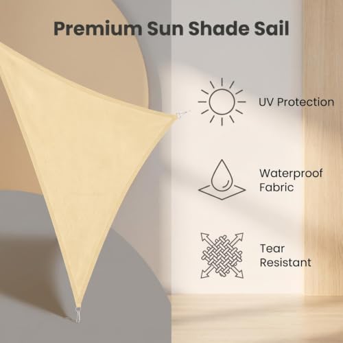 Toldo vela triangular de alta resistencia térmica y diseño elegante caqui 5m 3
