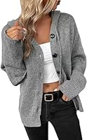 Damen Strickjacke, Herbst und Winter Damen Strickjacke, Lose weiche Kapuzenpullover Jacke, Leichte Strickjacke Jacke (DE/NL/SE/PL, Alphanumerisch, L, Regular, Regular, Grau)