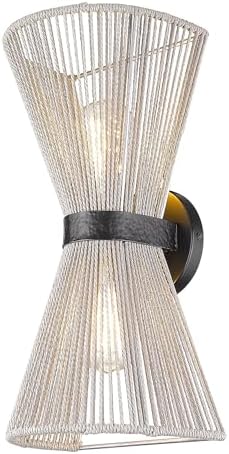 Golden Lighting Avon 2-Light Wall Sconce in Matte Black