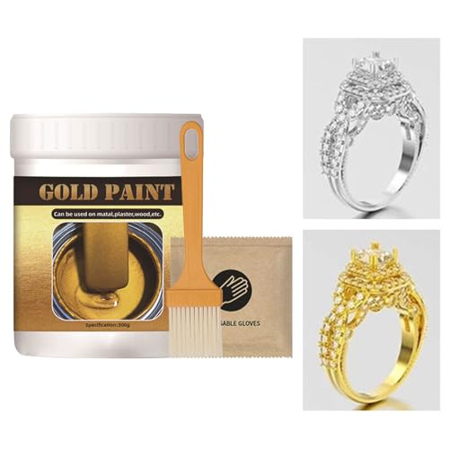 Ylnailky Pintura De Color Oro Para Madera - 300 Gramos De Marcadores A Base De Agua | Pintura Dorada Líquida | para Puerta, Barandilla de Hierro, Muebles, Ferretería, Manualidades, Pared, Joyería,