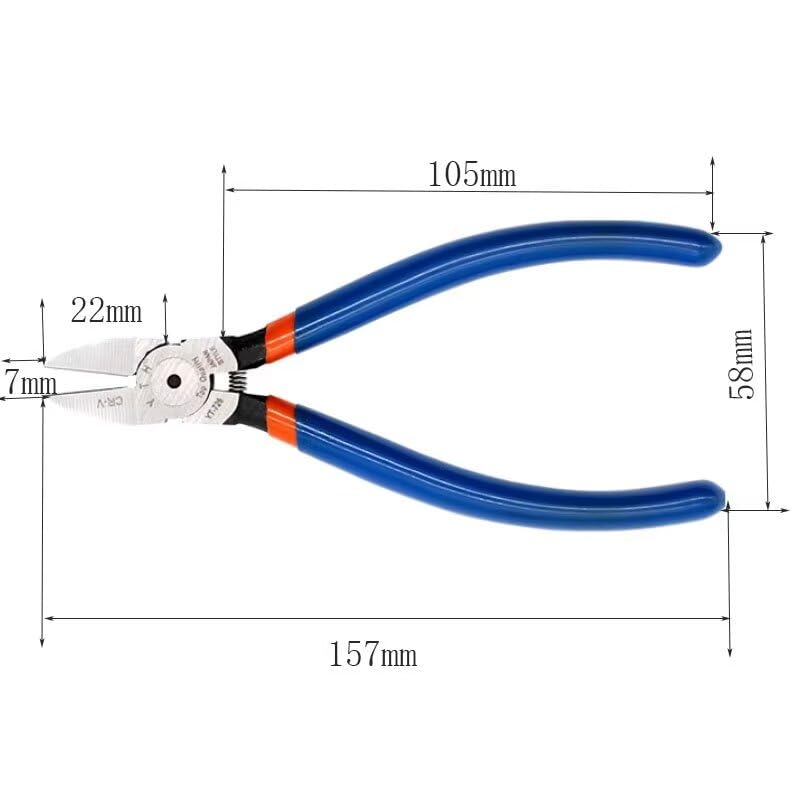 1Pcs YTH-726 Spring Cutting Pliers 6 Inches Chrome Vanadium Steel Double Edge High Hardness Water Pliers