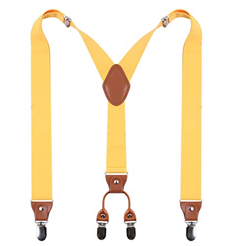 Image of Suspenders Bow Tie for Mens and Women Heavy Duty Elastic Wide Suspenders Strong 4 Metal Clips Adjustable