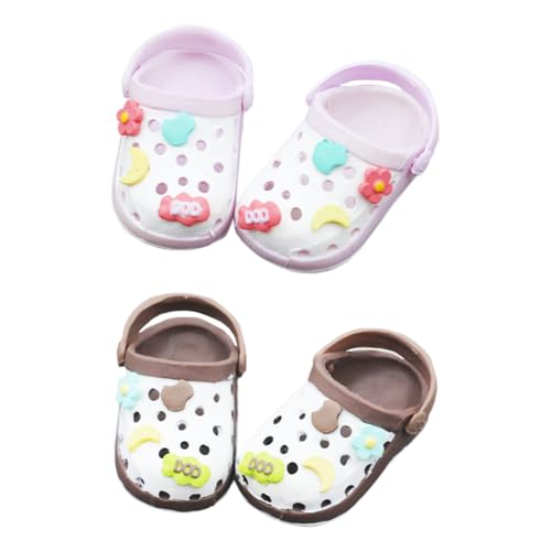 niannyyhouse 15cm 17cm Doll 1/6 BJD Shoes Length 4.3cm Doll Accessories Dressup (Purple+Brown)