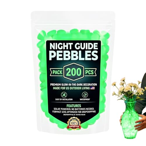 Guijarros luminosos antideslizantes para caminos oscuros de jardín y patio