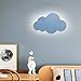 HORKEY - Lampada da parete a forma di nuvola, per interni ed esterni, lampada da parete a LED, lampada da parete per bambini, paralume in acrilico con luci LED integrate, colore caldo, blu