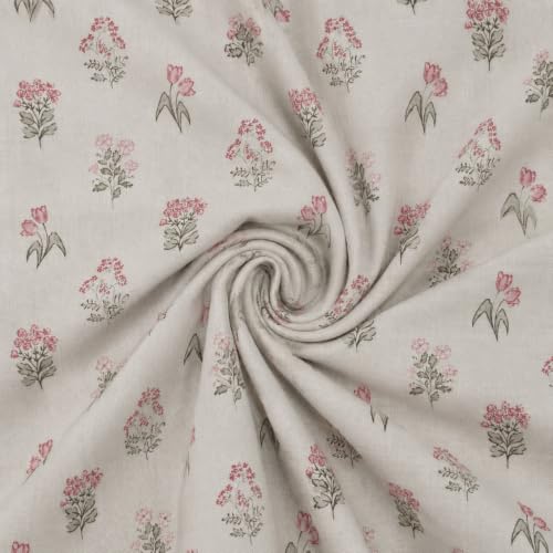 Image of Florida Reversible Cotton Dohar - Single Size (220x160 cm, 90 GSM, Pink Floral Pattern), Soft & Lightweight Blanket for All Seasons, Breathable & Skin‑Friendly Fabric
